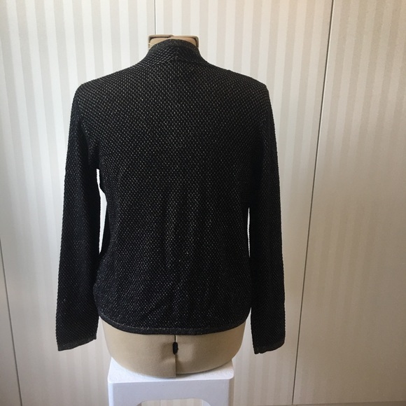 Jones New York black and gold cardigan Size M (petite) - Picture 3 of 8